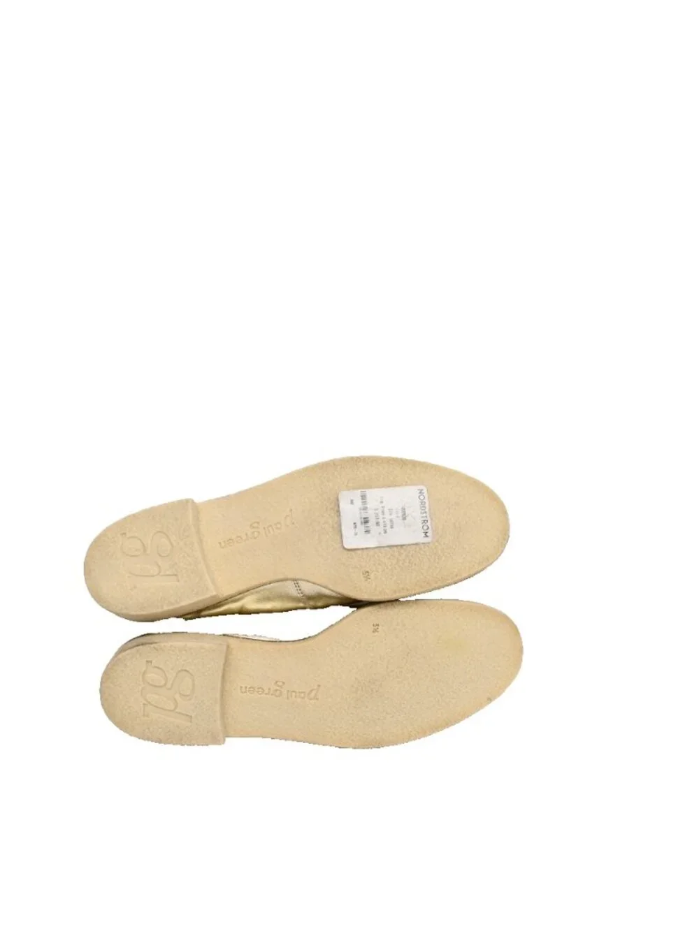 $500 PAUL GREEN ADA LOAFER SLIP ON LEATHER PLATINO GOLD VAMP HARDWARE 8 (TF14)